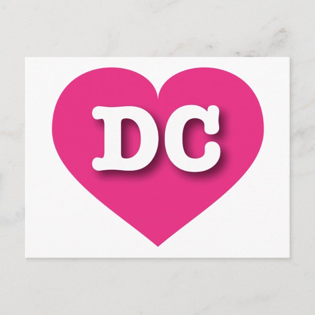 Carte Postale DC Hot Pink Heart - J'aime DC (Devant)
