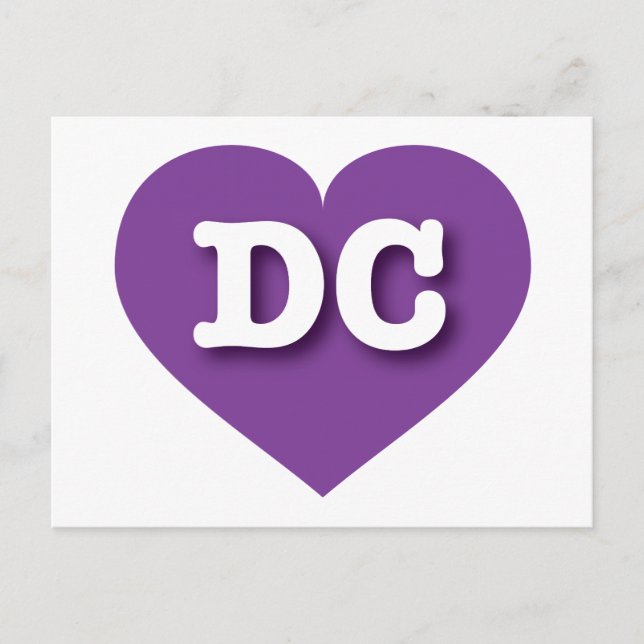 Carte Postale DC Purple Heart - J'aime DC (Devant)