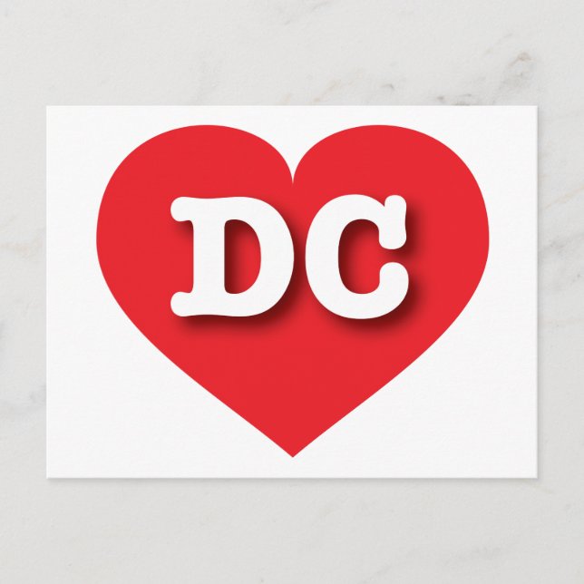 Carte Postale DC Red Heart - J'aime DC (Devant)