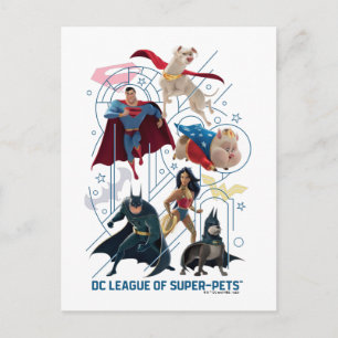 Carte Postale DC Trinity Heroes & Super-Pets