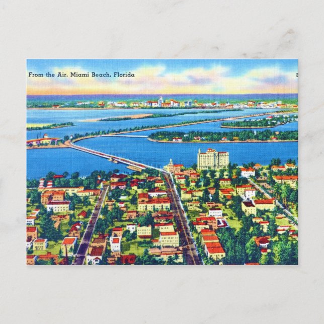 Carte Postale De Air Miami Beach & Biscayne Bay, Floride (Devant)