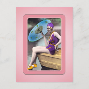 Carte postale de Baigneuses de plage Vintage Sun B