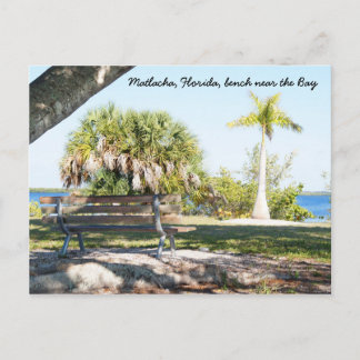 Carte postale de banc de la baie de Palmier Matlac