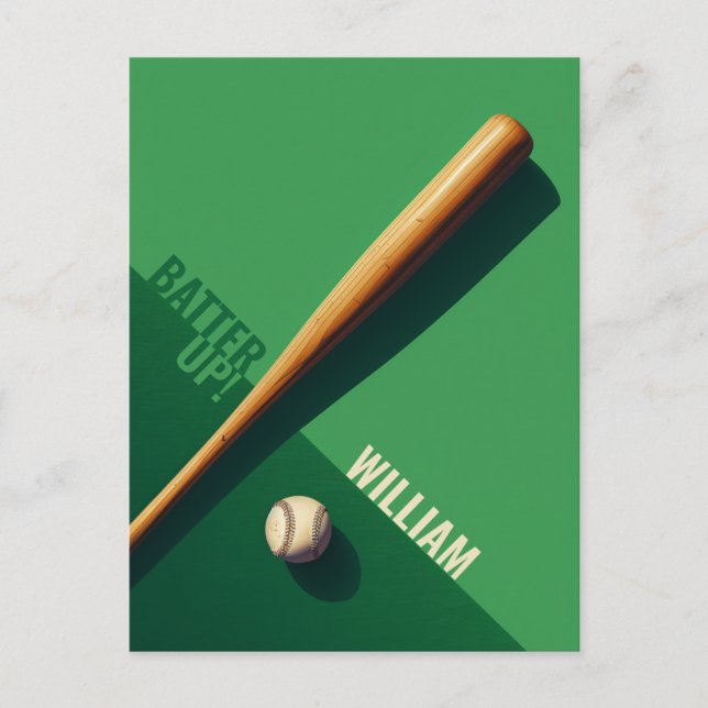 Carte postale de baseball verte (Devant)