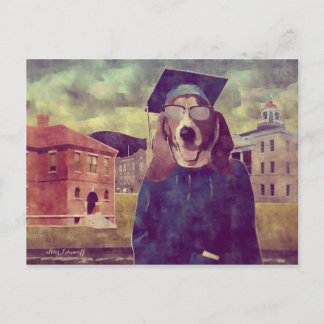 Carte postale de basset de fin d'études