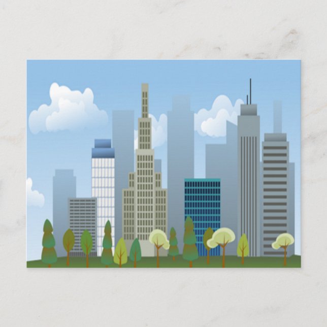 Carte postale de bâtiments de ville (Devant)