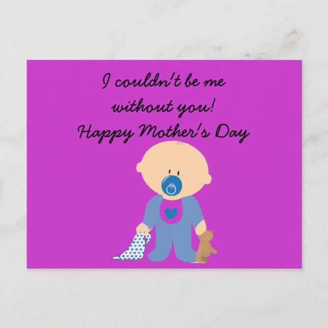 Carte postale de bébé mignonne pour la fête des mè (Devant)