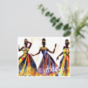 Carte Postale De belles femmes africaines dans des villes coloré