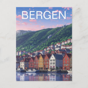 Carte postale de Bergen en Norvège