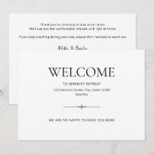 Carte postale de bienvenue Airbnb pour location de