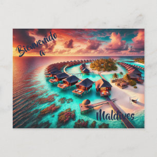 Carte postale de bienvenue aux Maldives
