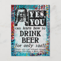 Carte postale de bière - Drôle Vintage Ad