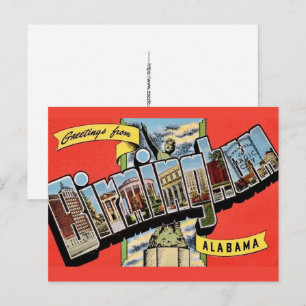 Carte postale de Birmingham AL vintage