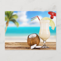 Carte postale de boissons tropicales