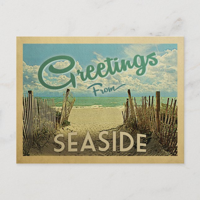 Carte postale de bord de mer Vintage voyage (Devant)