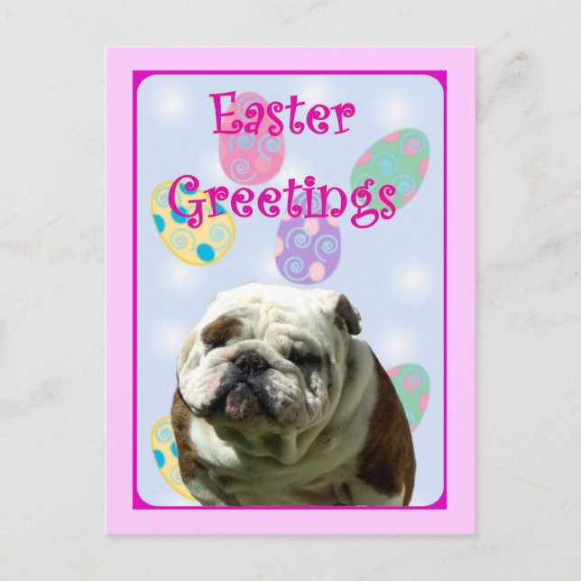 Carte postale de bouledogue de salutations de (Devant)