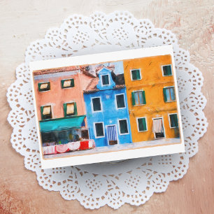 Carte postale de Burano, ville colorée, Italie