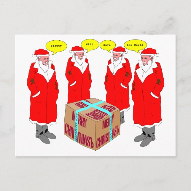 Carte postale de cadeau de Noël de Dostoevsky (Devant)