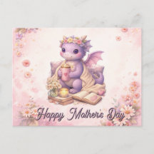 Carte postale de café de maman dragon livresque co
