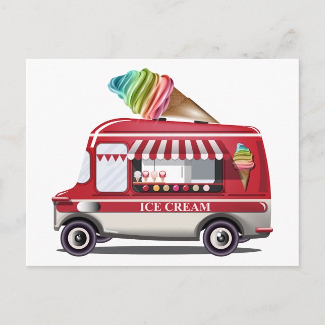 Carte postale de camion à glace Cream (Devant)