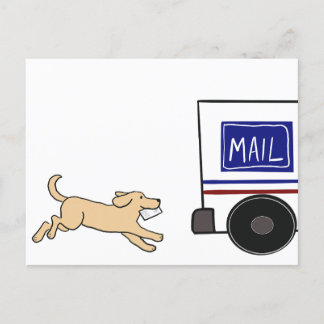 Carte postale de camion de chasse de chien