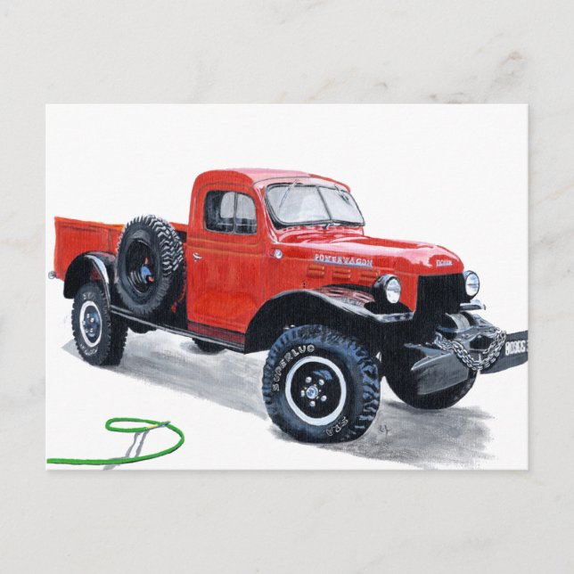 Carte postale de camion de puissance antique (Devant)