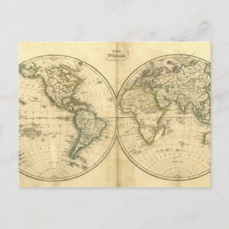 Carte postale de carte du monde antique