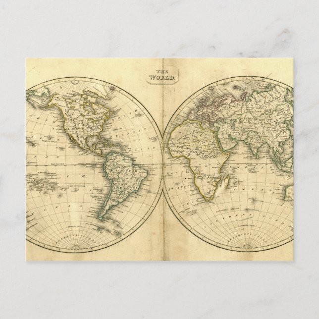 Carte postale de carte du monde antique (Devant)
