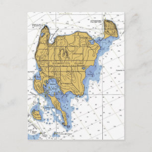 Carte postale de carte marine WI de Washington Isl