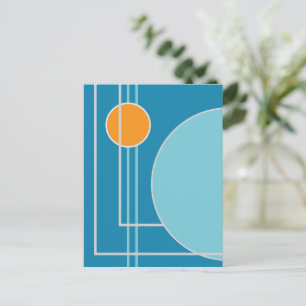 Carte postale de cercles flottants 11 design abstr