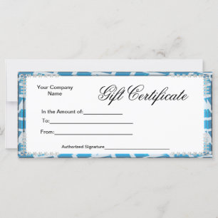 Carte postale de certificat-cadeau d'affaires