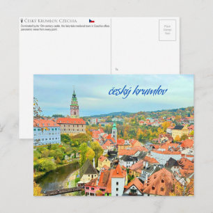 Carte postale de Český Krumlov, Tchéquie