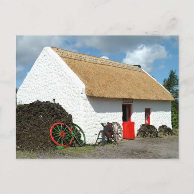Carte postale de chalet à chaume irlandaise (Devant)