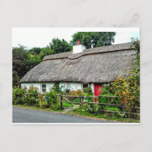 Carte postale de chalet à chaume irlandaise