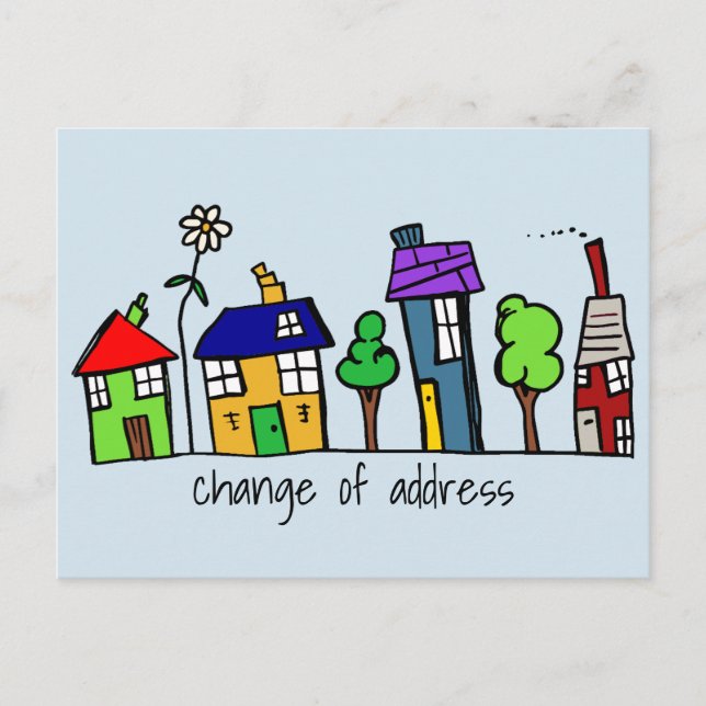 Carte postale de changement d'adresse de maison (Devant)