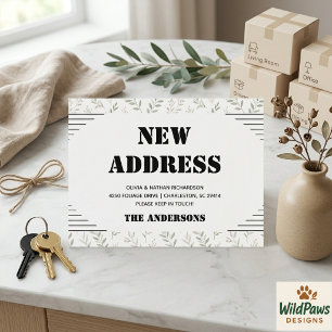 Carte postale de changement d'adresse minimaliste