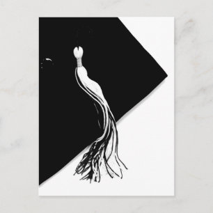Carte postale de chapeau de diplômé noir classique