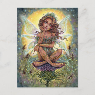 Carte postale de chardon Fairy Imaginaire Flower