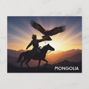 Carte postale de chasseur d'aigles de Mongolie