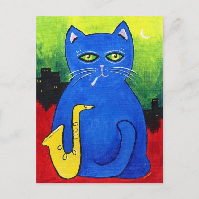 Carte postale de chat cool (Devant)