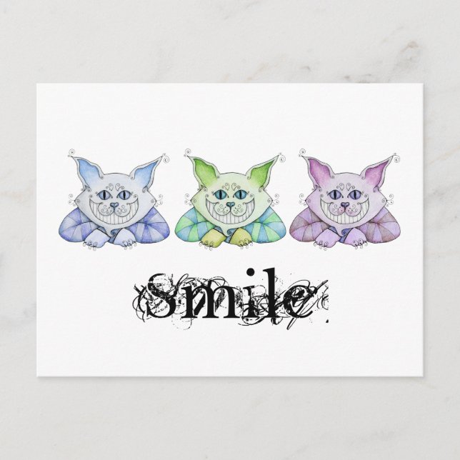 Carte postale de chat de Cheshire (Devant)