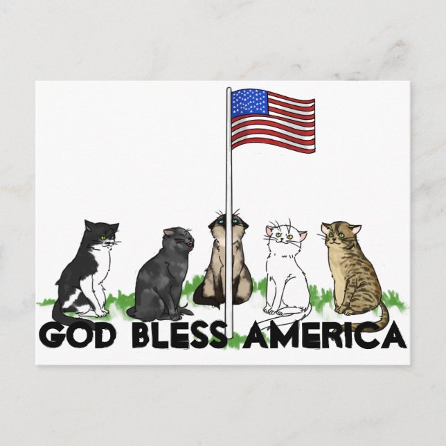 Carte postale de chat de la journée Memorial (Devant)