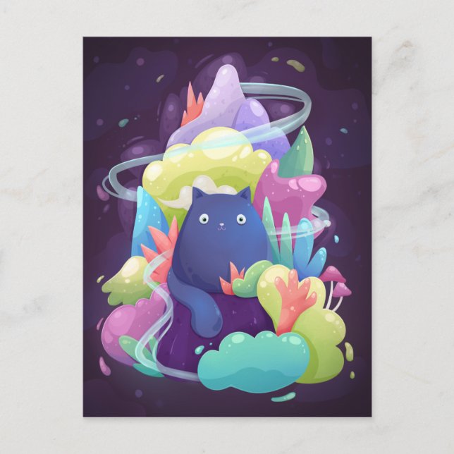 Carte postale de chat mignon (Devant)