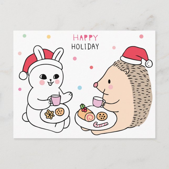 Carte postale de chat Noël (Devant)