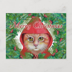 Carte postale de chat Noël