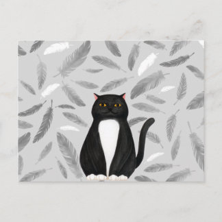 Carte postale de chat noir