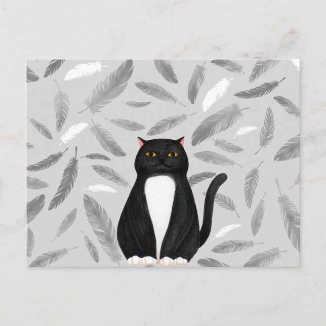 Carte postale de chat noir (Devant)