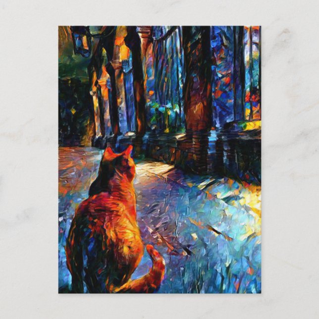 Carte postale de chat roux (Devant)