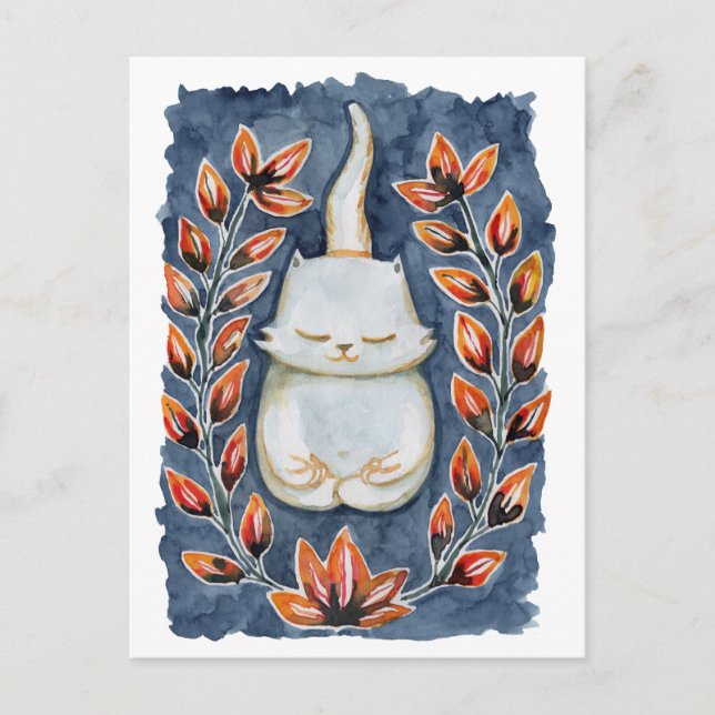 Carte postale de chat Yoga (Devant)