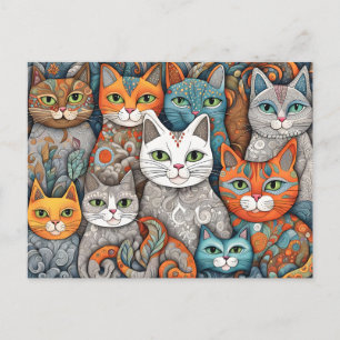 carte postale de chats apaisants